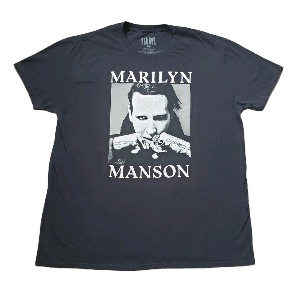 2018 Marilyn Manson Twins Of Evil Tour Sz XL Mens Black Double Side T-Shirt